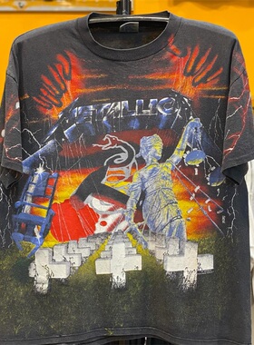 METALLICA摇滚乐队嘻哈大码短袖