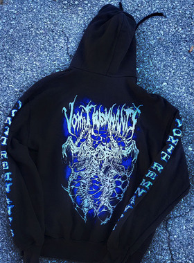 1997 Vomit remnants 音乐组合Vintage嘻哈摇滚Skull重磅连帽卫衣