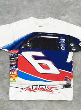 Dale Earnhardt AOP White戴尔恩哈特全印花赛车个性欧美短袖T恤