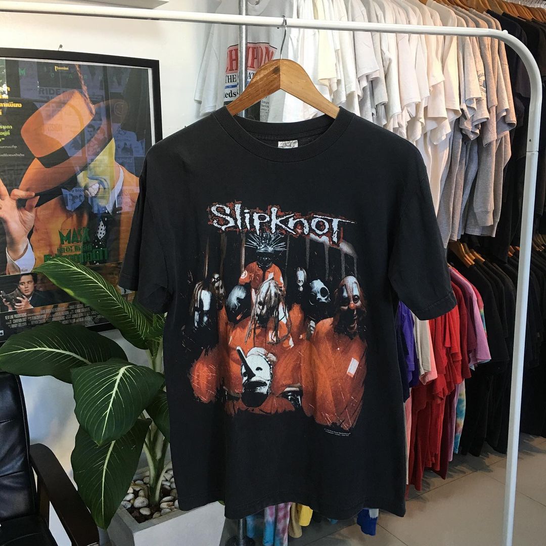 slipknot1999活结乐队同名专辑宣传海报复古oldschoolt恤髙街短袖