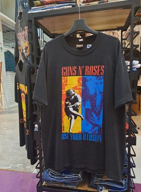 枪与玫瑰 Guns N Roses1991专辑封面Use Your Illusion I重磅短袖