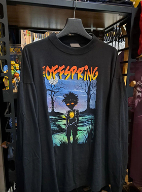 The Offspring 摇滚乐队美式复古重磅oldschool重磅水洗做旧长袖T