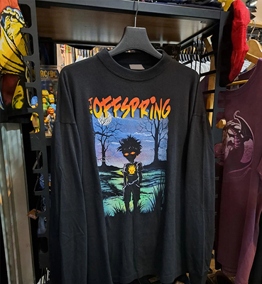 The Offspring 摇滚乐队美式复古重磅oldschool重磅水洗做旧长袖T