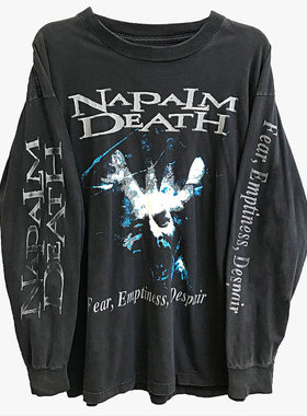 碾核乐队Napalm Death Fear Emptiness Despair 美式重磅长袖T恤