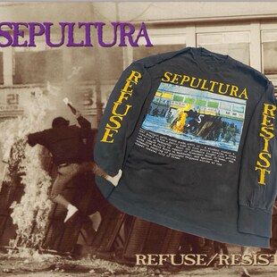 高街长袖 Vintage T恤 Resist Sepultura1993专辑歌曲Refuse