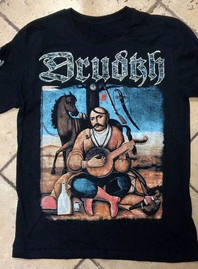 Drudkh 黑金属乐队 Cossack Mamay 主题摇滚街头风重磅长袖T恤