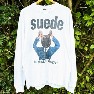 Suede 摇滚乐队首张收录专辑Animal Nitrate封面复古重磅长袖T恤