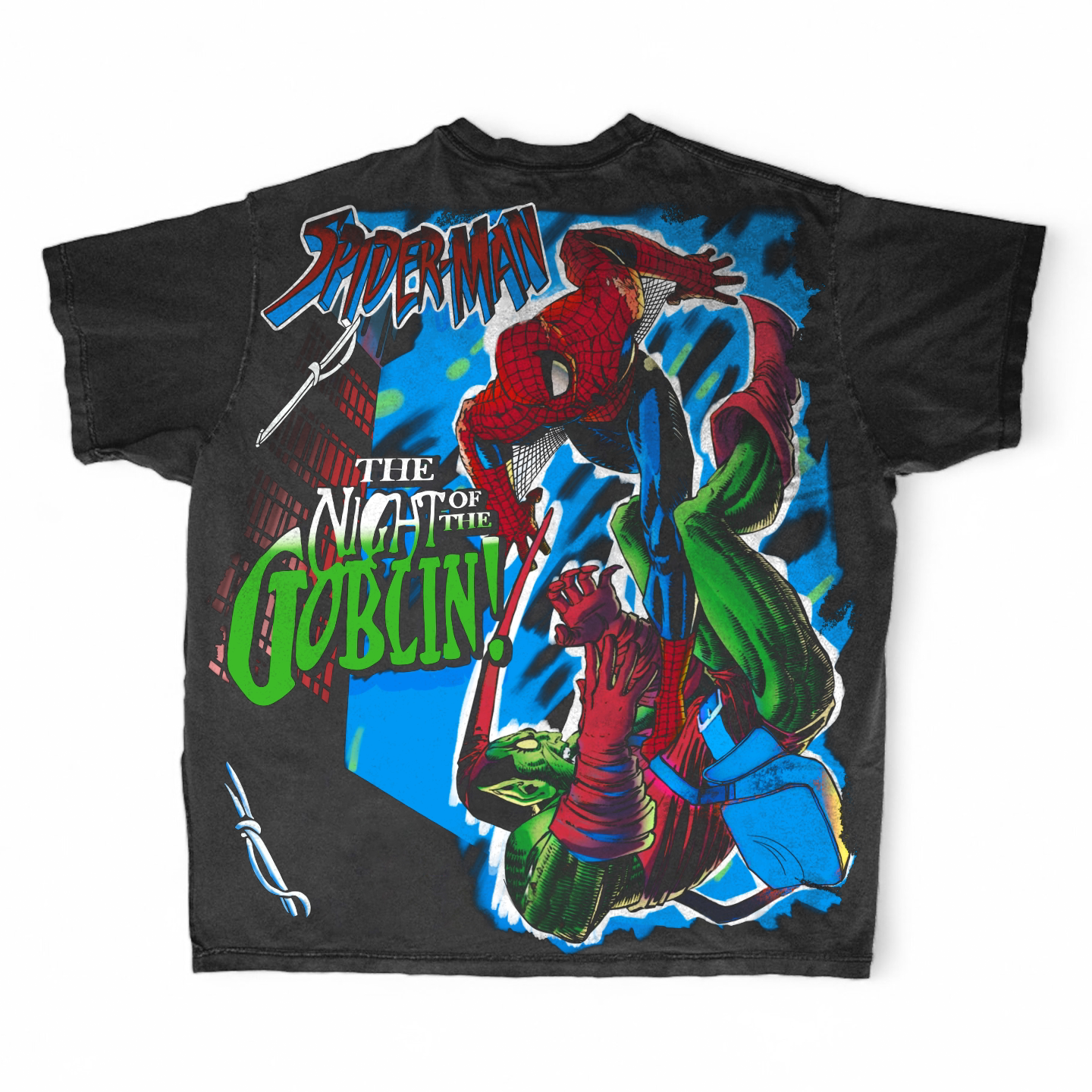 暗黑系配色带重金属叛逆感oversize落肩版型适配街头滑板短袖T恤