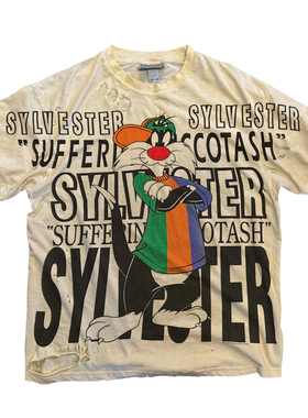 ICEVALLEY 美式卡通乐一通Looney Tunes兔子街头滑板短袖T恤水洗