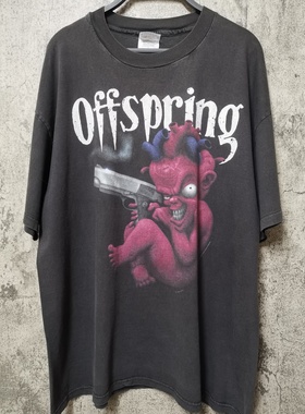 后裔乐团The Offspring90s巡回演唱会Vintage高街T恤重磅水洗短袖