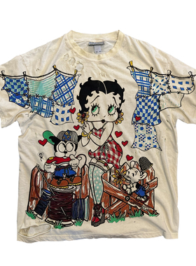 ICEVALLEY 贝蒂小姐Betty Boop水洗短袖T恤小众ins风街头滑板设计