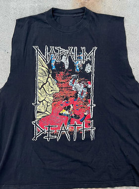 罕见Napalm Death重磅death metal Carcass Repulsion哥特砍袖T恤