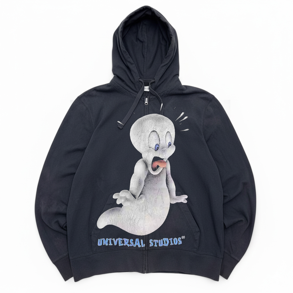 Casper, the Friendly Ghost鬼马小精灵美式古着感街头开衫卫衣