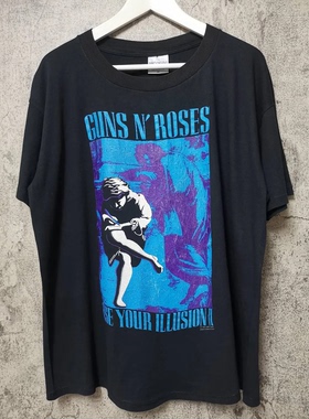 枪与玫瑰Guns N' Roses枪花1991Use Your Illusion I短袖高街T恤