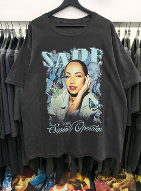 Sade莎黛1994专辑歌曲Smooth Operator短袖美式复古vintageT恤