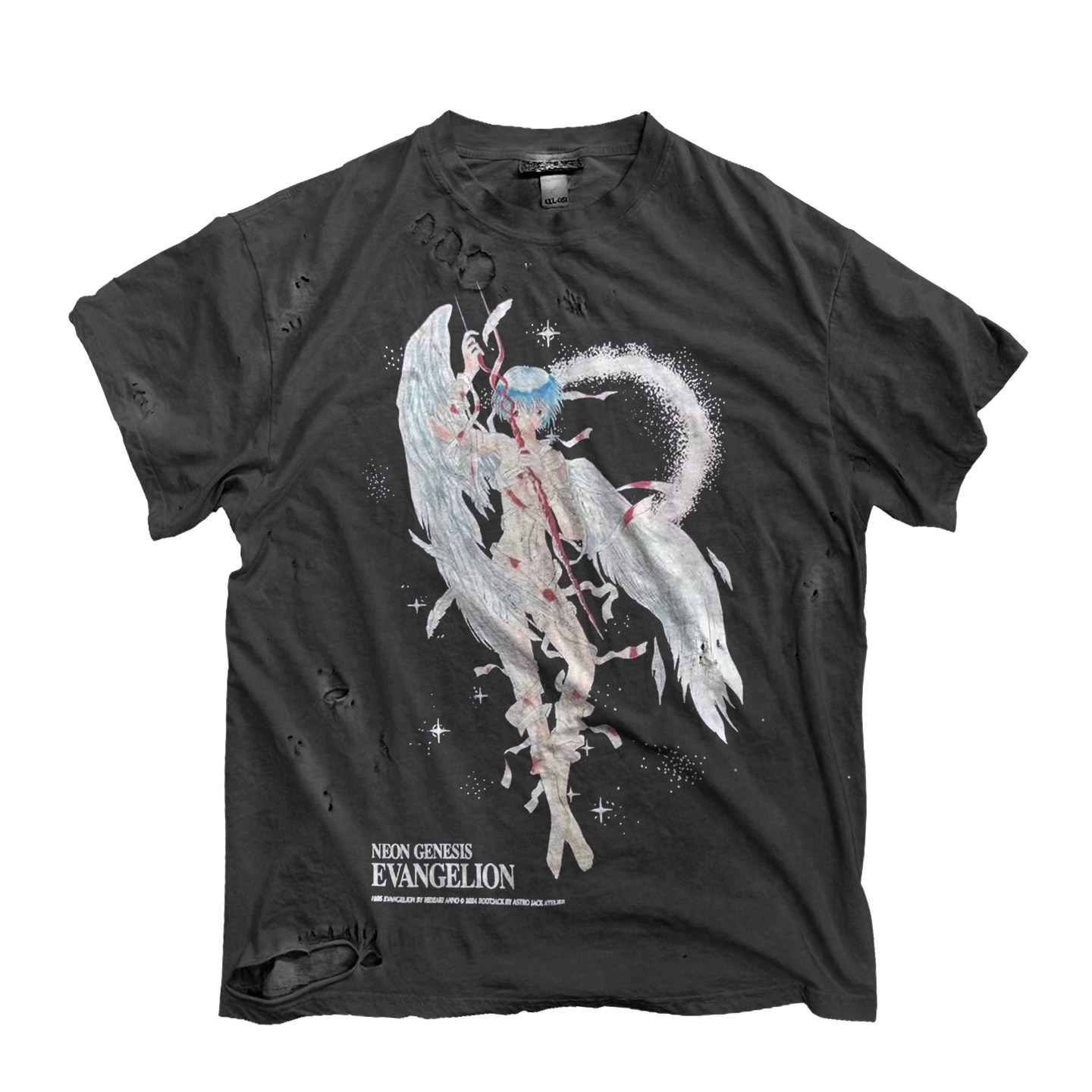 eva绫波丽图案高街风动漫印花短袖T恤男做旧破洞百搭潮牌半袖上衣,服饰配件/皮带/帽子/围巾,手帕,淘宝优惠券,粉丝福利购,淘宝优惠卷