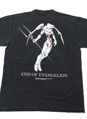 90s复古动画13号机绫波丽重磅VintageT恤二次元水洗破洞短袖