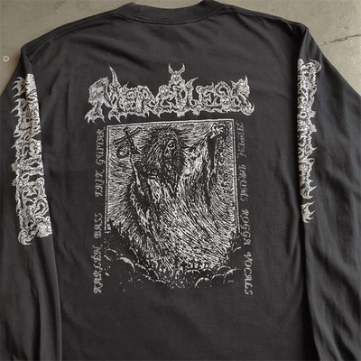 Merciless金属摇滚乐队音乐专辑Theawakening封面主题复古长袖T恤