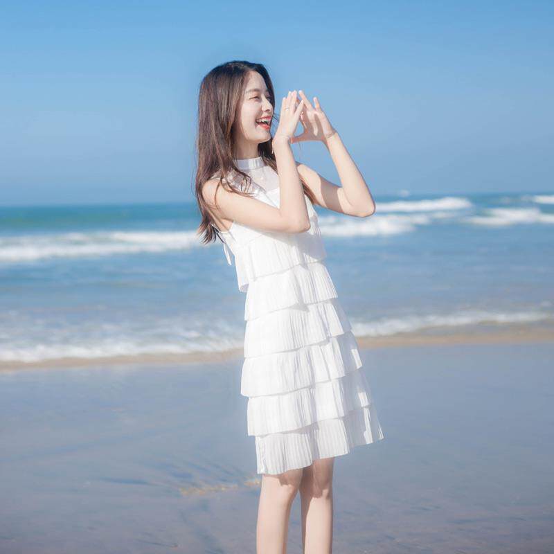 2025夏季新款女装法国复古裙白色超仙蛋糕裙仙女连衣裙很仙的裙子