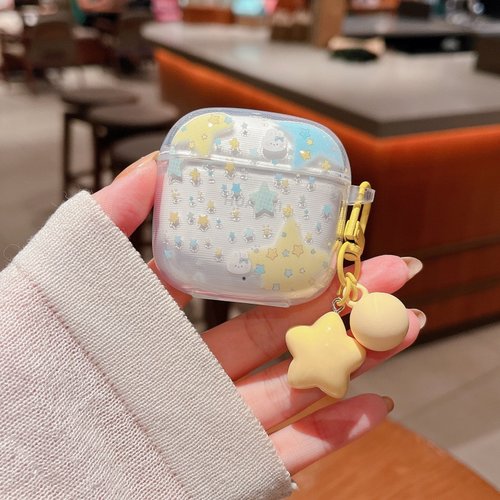 适用华为FreeClip2保护壳可爱满频星星兔子华为free clip2耳机保护套分体透明华为FreeClip2无线蓝牙保护壳