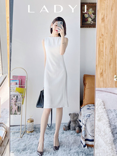 显瘦通勤气质连衣裙 日本进口工艺醋酸鱼尾无袖 LadyJ 纸片人