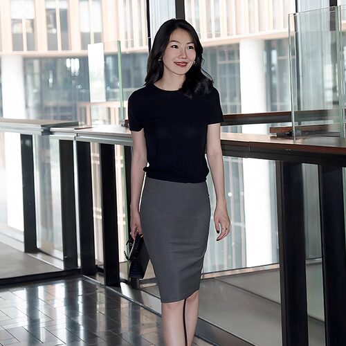 LadyJ超细弹力羊毛铅笔半身裙