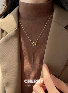 钛钢不掉色环扣项链女轻奢小众秋春夏搭配锁骨链2025新款爆款配饰