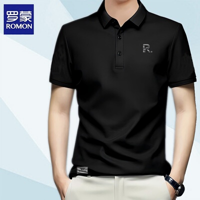 罗蒙男士珠地网眼POLO衫短袖翻领T恤夏季新款商务通勤半袖18026