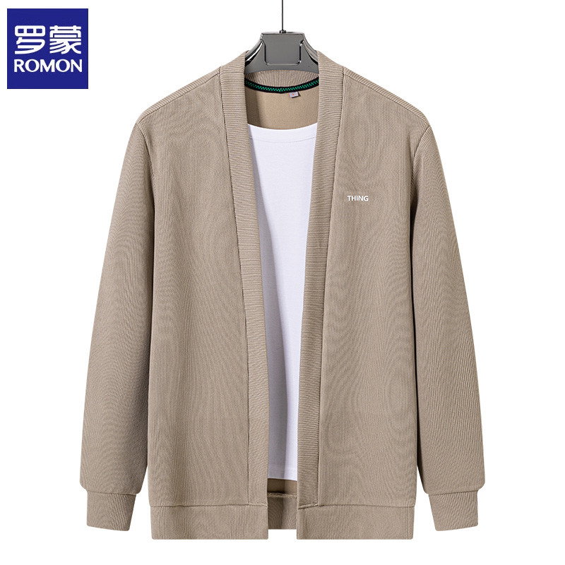 罗蒙男装官方正品假两件针织外套