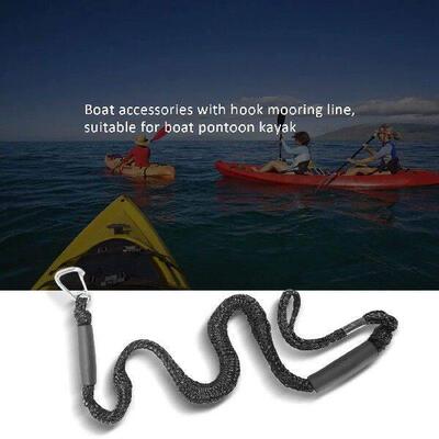 2Pack 4Ft Boat Bungee Dock Line with Hook Mooring Rope Boat