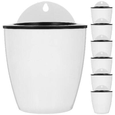 7 Pcs Wall Hanging Flower Pot Plants Container Artificial
