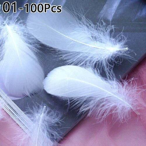 100Pcs 6-12cm Natural Feathers Soft Fluffy Colourful Goose