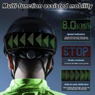 LED Helmet Screen Turn Signals Speedometer Programmable APP