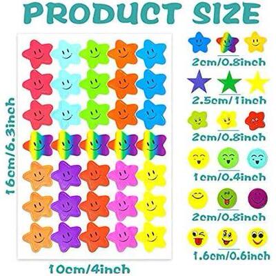 60 sheets face Star heart reward stickers for kids Teachers