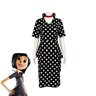 电影鬼妈妈cos服装卡洛琳Coraline'sMother万圣节女裙现货