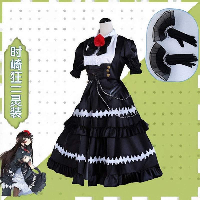 现货约会大作战cosplay洛丽塔时崎狂三cos服洋装礼服灵装服装套装