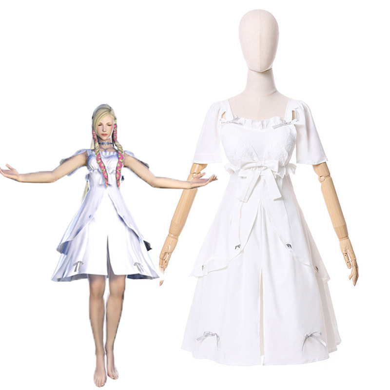 星尚漫舞终幻想XIVFF14敏菲利亚cos服白色连衣裙女夏日常女装