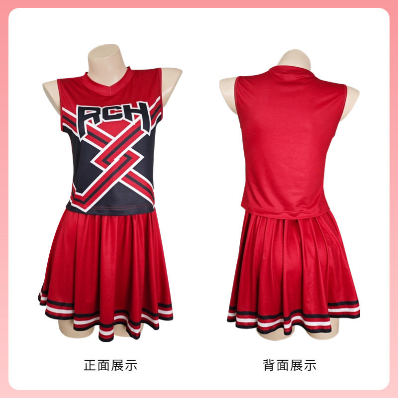 啦啦队电影RCH印花上衣裙美丽女孩啦啦队制服Cosplay服装现货