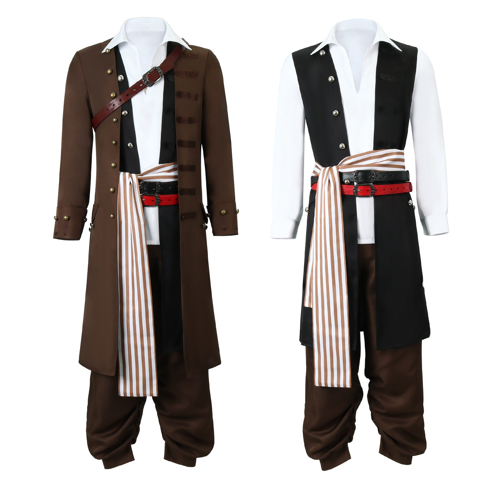 万圣节cos加勒比海盗服杰克船长cosplay服装海盗服装表演服装