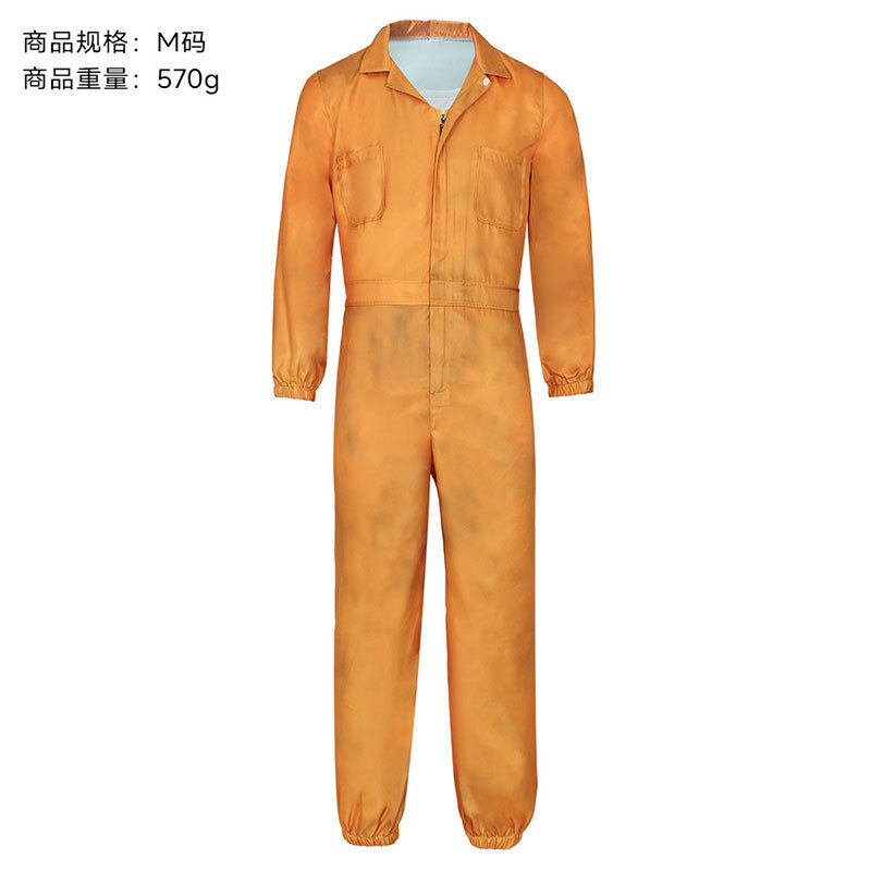 三角洲行动囚服cos服万圣节囚服威龙典狱长全套擦脏版T恤cosplay