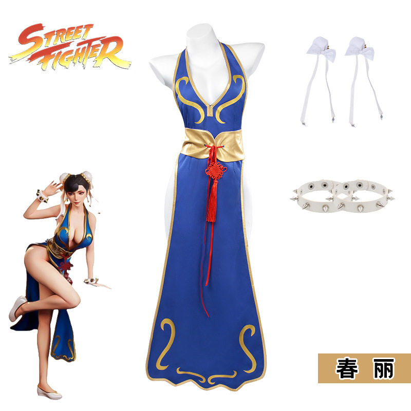 街霸春丽cos服性感旗袍舞狮演出扮演cosplay动漫游戏万圣节服装