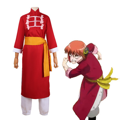银魂神乐cos服烙阳决战篇银魂唐装cosplay女款功夫红色旗袍装现货