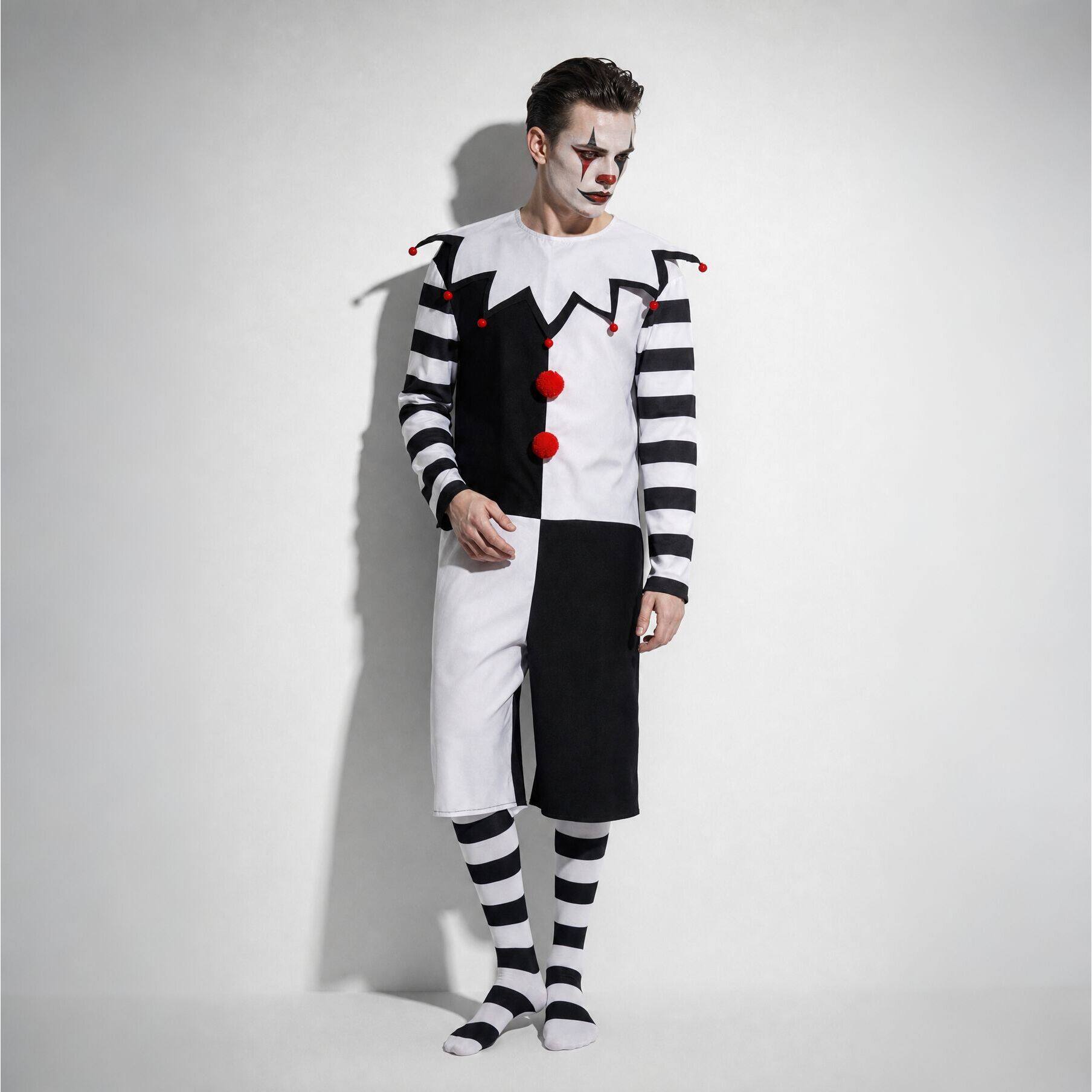 万圣节马戏团复古条纹小丑cos服万圣节恐怖惊悚小丑演出服装跨境