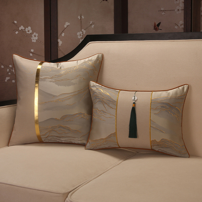 新中式抱枕靠垫轻奢枕红木沙发坐垫靠背客厅床头靠枕腰枕含芯四季