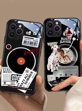 唱片15promax16新款13pm覆古CD12mini小众高级感11创意x个性涂鸦xr黑色8适用潮14网红xs爆款