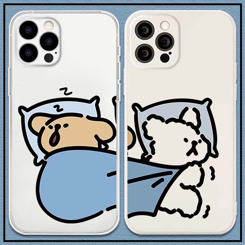 线条小狗情侣适用于iPhon