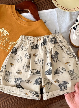 2024男女五分卡通新款印花小童百宝搭洋裤-XVT夏季208657CZ时尚