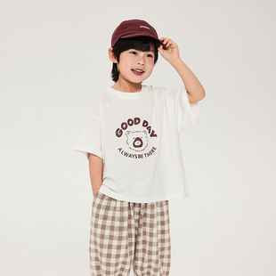 男童短袖 t恤2024夏装 新款 中小童上衣 积木城堡 儿童韩版 卡通半袖
