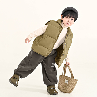 积木城堡 男童马甲冬装2025新款儿童韩版加厚棉马夹中小童外套