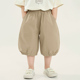 裤 子中小童薄款 2025夏装 积木城堡男童短裤 新款 儿童卡其色裤 七分裤